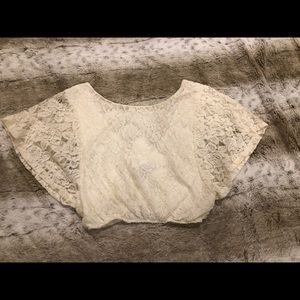 Lace cropped shirt